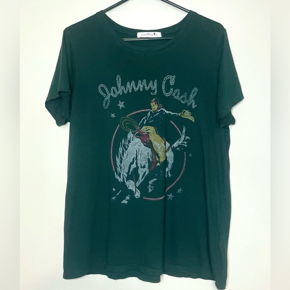 DAYDREAMER Johnny Cash Rodeo Tee in Emerald / Size Large / Short Sleeve Graphic - Picture 4 of 11